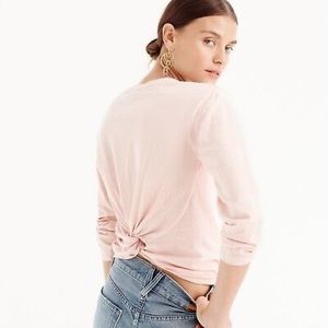 J.Crew Twist-back long-sleeve T-shirt Pink, Size S Style #H7199 J, NWT